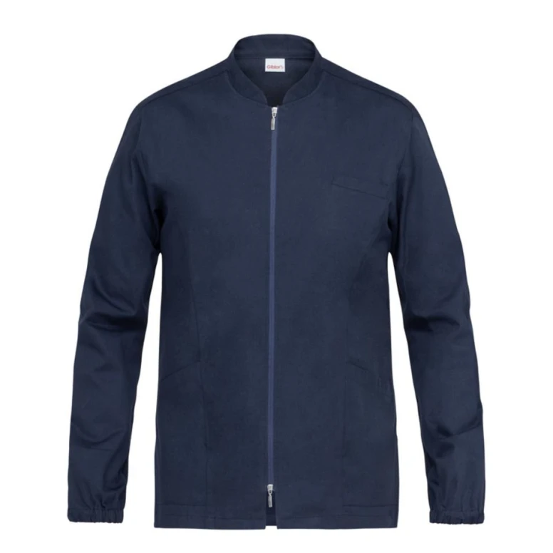 Giblor's 100% Algodón Gabriele blusa de trabajo con cremallera 21P03K194