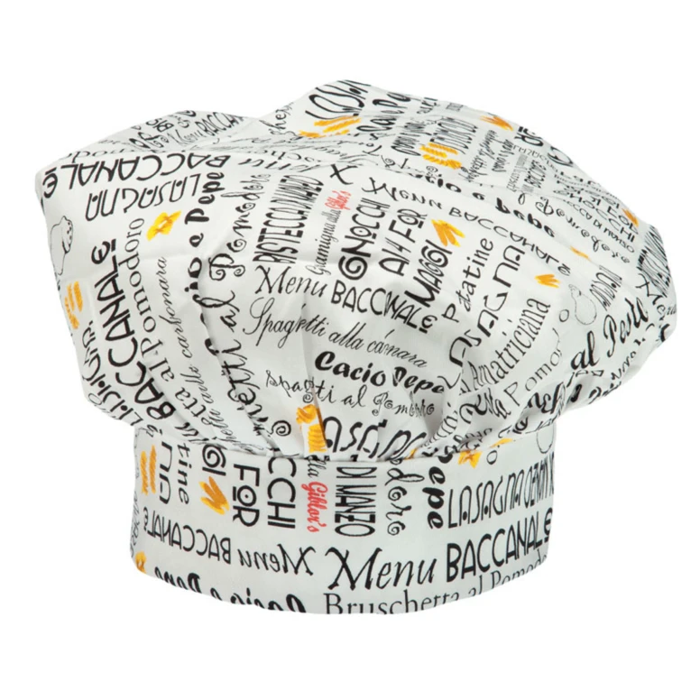 Gorro de trabajo de Chef 100% Algodón Giblor's Toque 14P05I483
