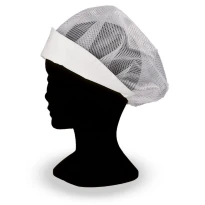 2 Piezas - Gorro de trabajo para chef 100% algodón con malla Giblor's Mujer 302 2