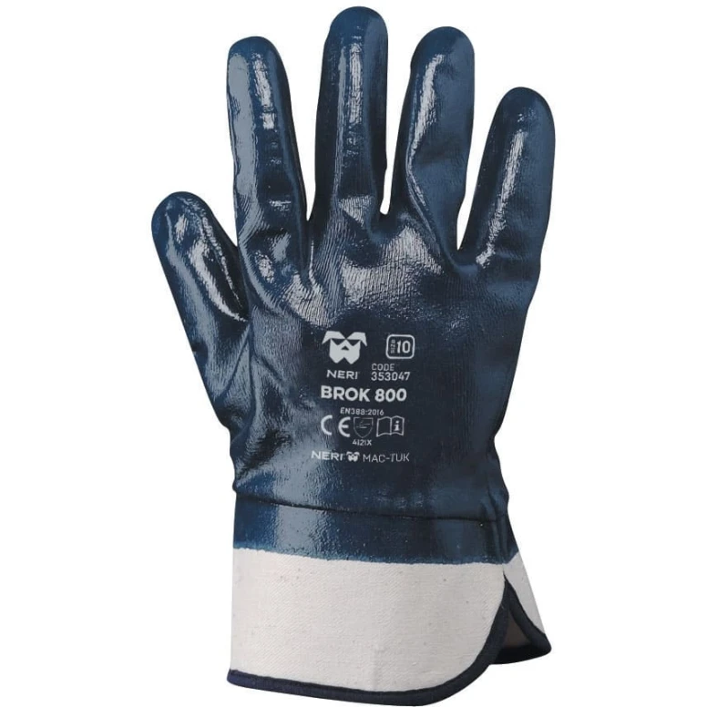 Guantes de NBR con puño de 7 cm. Dorso RECUBIERTO - BROOK 800