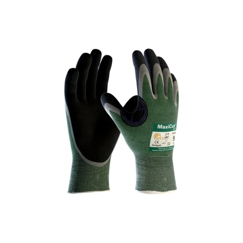 12 Pares - Guantes de trabajo ATG Maxicut Oil en nitrilo 34-304