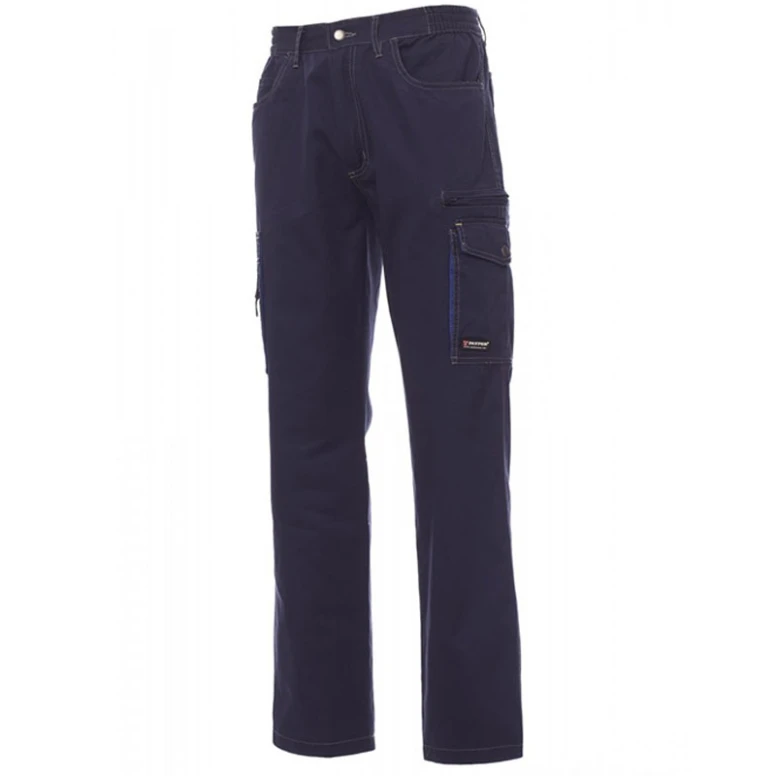 Liquidación total-Pantalones de trabajo Multibolsillos de algodón con triple costura Texas - Payper AY 7338 Talla L marino royal