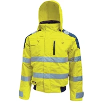 Liquidación total - Cazadora de trabajo Alta Visibilidad Impermeable Multibolsillos U-Power Best HL160YF Color Naranja flúor 3xl