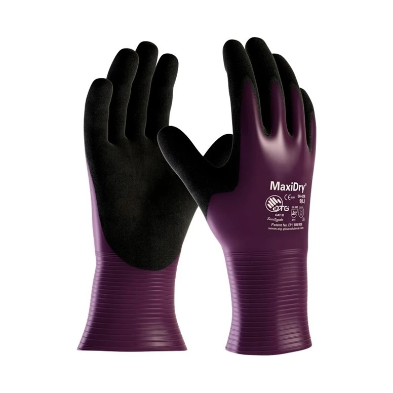 12 Pares - Guantes de Trabajo ATG Maxidry de Nitrilo 56-426