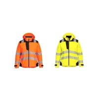 Chaqueta de Trabajo de Alta Visibilidad con Múltiples Bolsillos e Impermeable con Capucha Portwest PW389