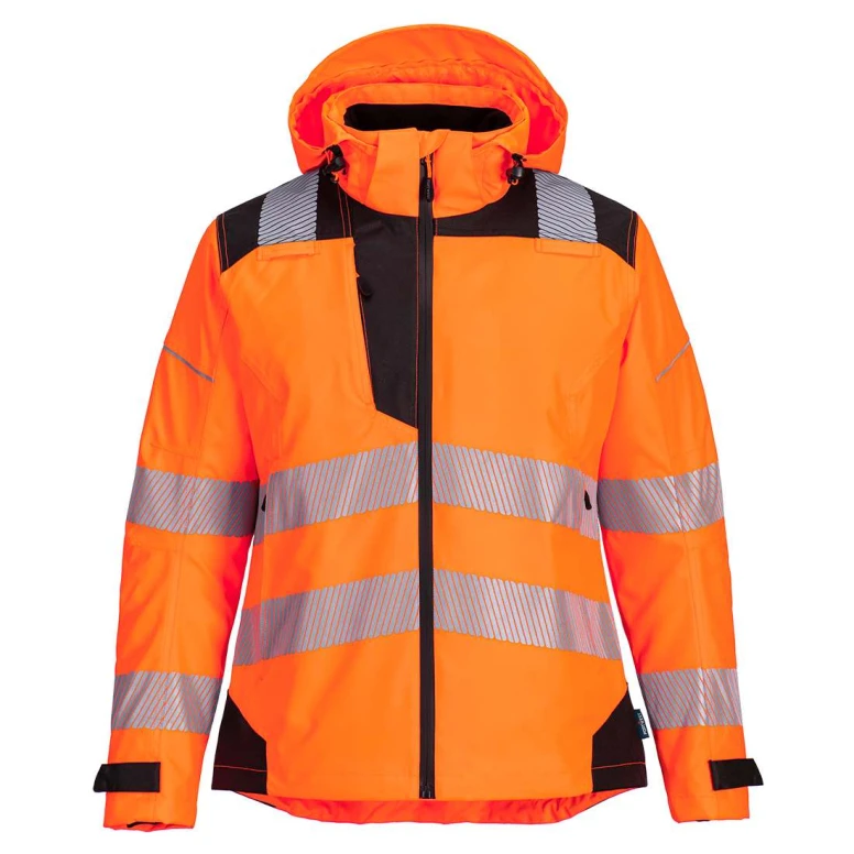 Chaqueta de Trabajo de Alta Visibilidad con Múltiples Bolsillos e Impermeable con Capucha Portwest PW389