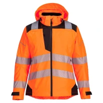 Chaqueta de Trabajo de Alta Visibilidad con Múltiples Bolsillos e Impermeable con Capucha Portwest PW389