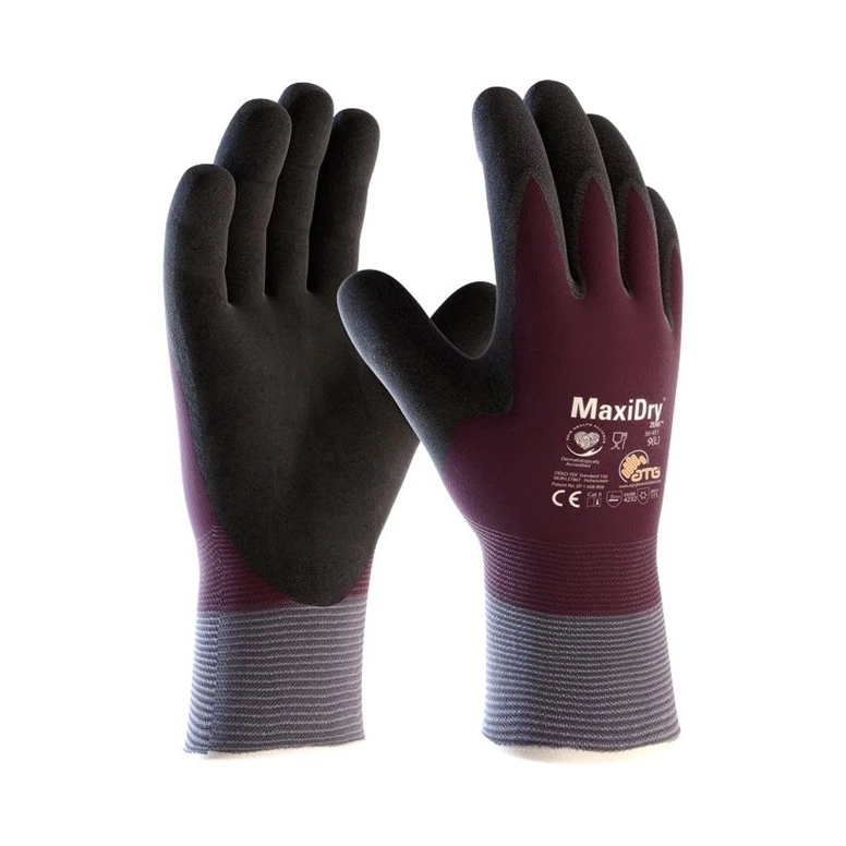 12 Pares - Guantes de Trabajo ATG Maxidry Zero de Nitrilo 56-451