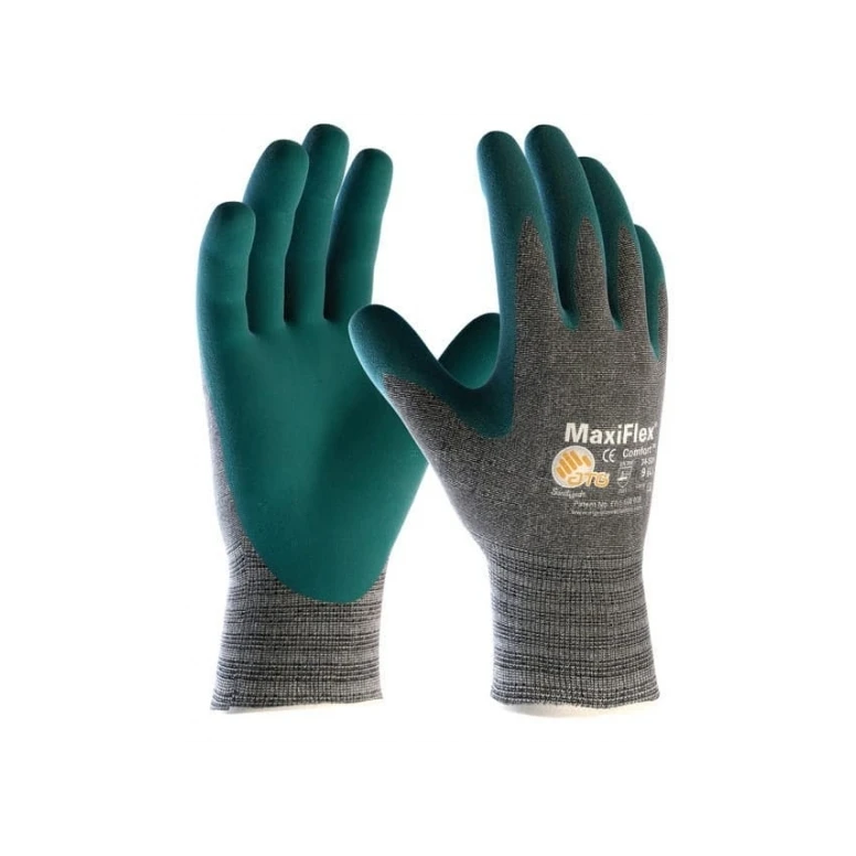 12 Pares - Guantes de Trabajo ATG Maxiflex Comfort de Nitrilo 34-924