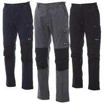 Liquidación total -Pantalón de trabajo Worker Tech Multibolsillos Multisaison rodilleras - Payper AY 7309 Talla 3XL negro/negro