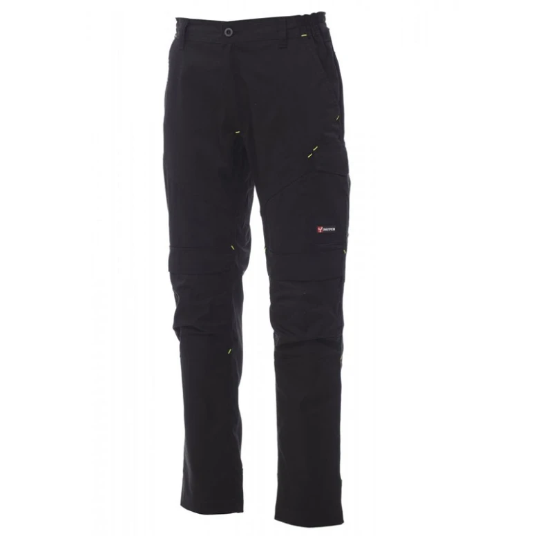 Liquidación total -Pantalón de trabajo Worker Tech Multibolsillos Multisaison rodilleras - Payper AY 7309 Talla 3XL negro/negro