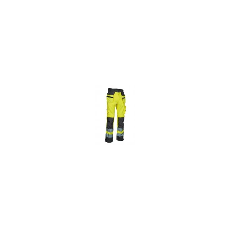 Liquidación total - Pantalones de trabajo Alta Visibilidad Multibolsillos Cofra Blinding V078-0-00 Talla 56 Naranja antracita
