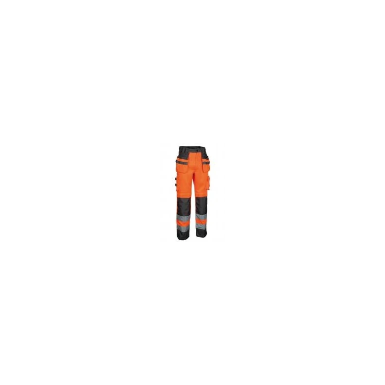 Liquidación total - Pantalones de trabajo Alta Visibilidad Multibolsillos Cofra Blinding V078-0-00 Talla 56 Naranja antracita