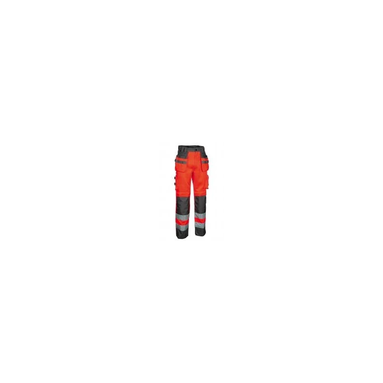 Liquidación total - Pantalones de trabajo Alta Visibilidad Multibolsillos Cofra Blinding V078-0-00 Talla 56 Naranja antracita