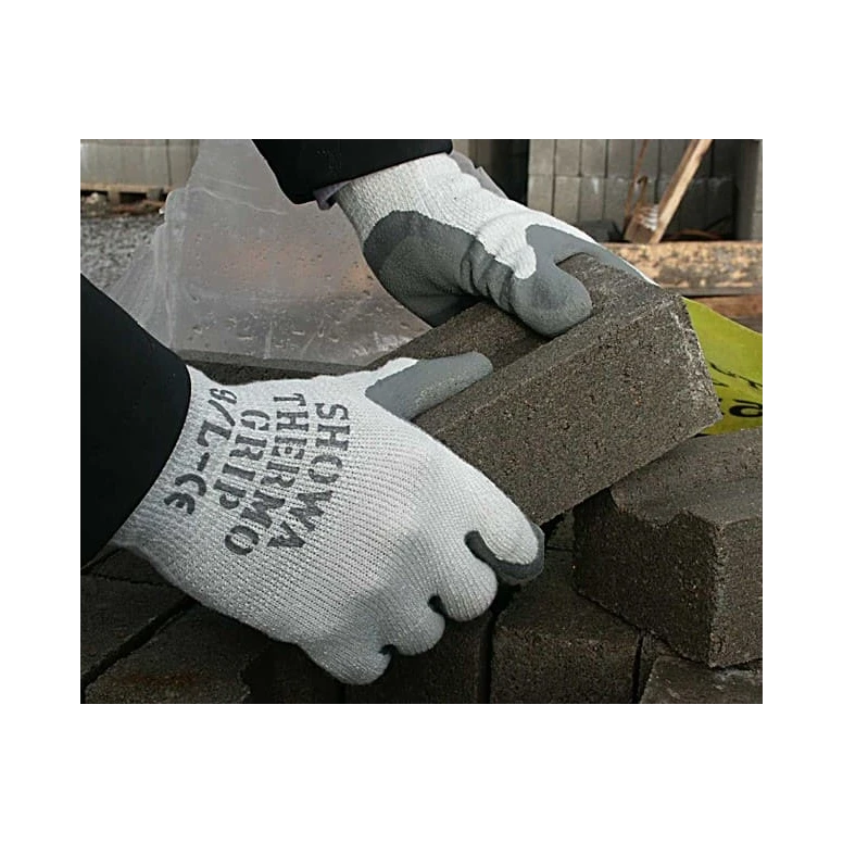 10 pares - Guantes de trabajo térmicos invernales antifrío Showa Thermo 451 sin costuras de látex - Térmico sh451