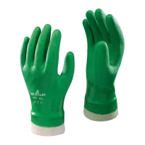 10 pares - Guantes Showa 600, doble capa de PVC totalmente IMPERMEABLE sh600
