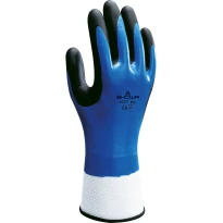 10 Pares - Guantes Showa 377 con doble recubrimiento de Nitrilo - Impermeables sh377