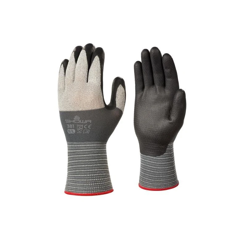 12 Pares - Guantes Showa 381 recubiertos de Nitrilo sh381