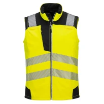 Chaleco de Trabajo Alta Visibilidad Multibolsillos Softshell Cortaviento Impermeable Portwest PW325