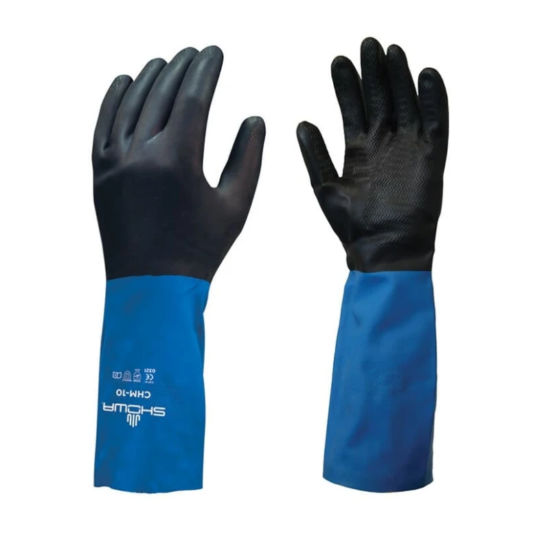 10 Pares - Guantes Showa CHM en Látex/Neopreno contra los riesgos químicos shCHM