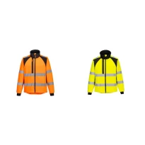 Chaqueta de Trabajo de Alta Visibilidad Impermeable Multibolsillos Cortavientos con Cremallera Completa Portwest CD875