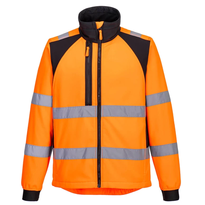 Chaqueta de Trabajo de Alta Visibilidad Impermeable Multibolsillos Cortavientos con Cremallera Completa Portwest CD875