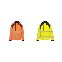 Chaqueta de Trabajo de Alta Visibilidad Impermeable Multibolsillos Cortavientos con Capucha Portwest CD860
