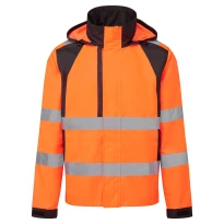 Chaqueta de Trabajo de Alta Visibilidad Impermeable Multibolsillos Cortavientos con Capucha Portwest CD860 2