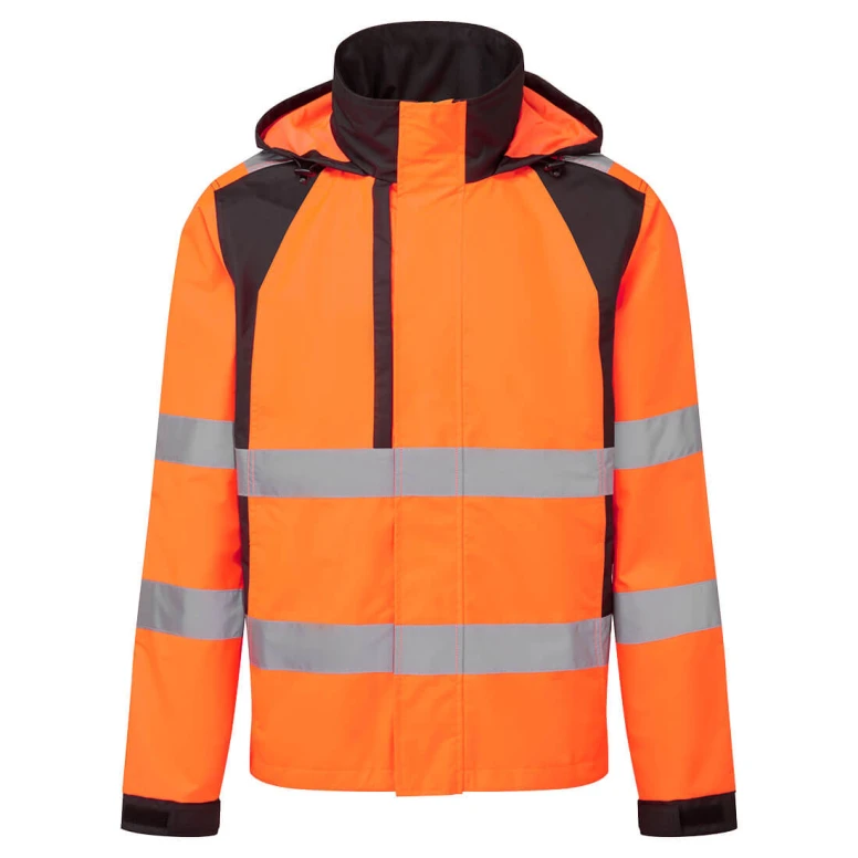 Chaqueta de Trabajo de Alta Visibilidad Impermeable Multibolsillos Cortavientos con Capucha Portwest CD860