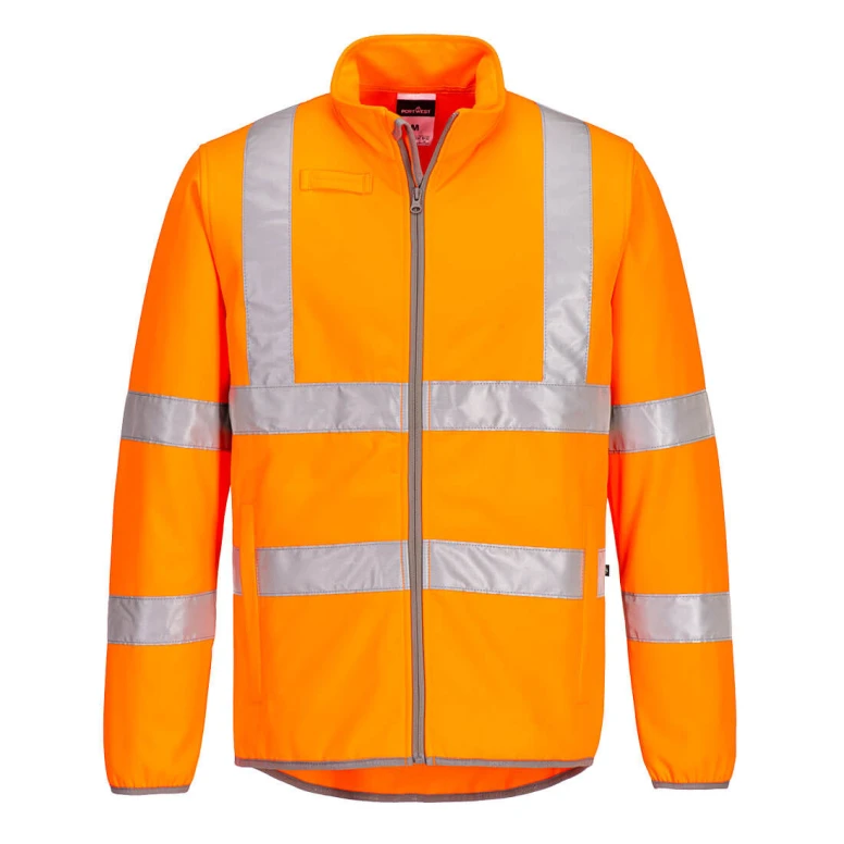 Chaqueta de Trabajo Alta Visibilidad Multibolsillos Cortaviento Impermeable Softshell Portwest EC24