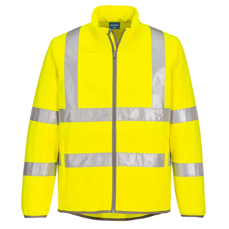 Chaqueta de Trabajo Alta Visibilidad Multibolsillos Cortaviento Impermeable Softshell Portwest EC24