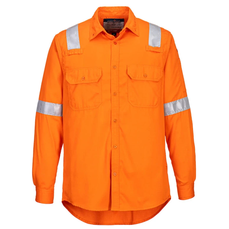 Camisa de Trabajo Alta Visibilidad Ligera Multibolsillos Multi-norma Ignífuga Portwest FR720