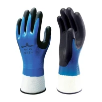 Guantes Showa 477 de espuma de nitrilo con forro aislante TÉRMICO impermeable SH477