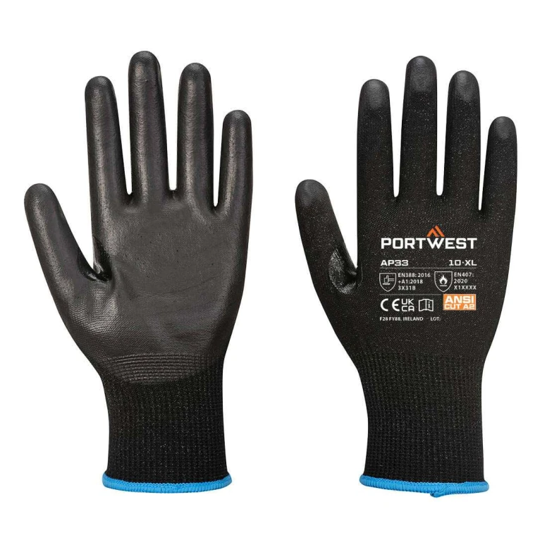 12 Piezas - Guantes de trabajo anticorte antiabrasión elásticos Portwest AP33