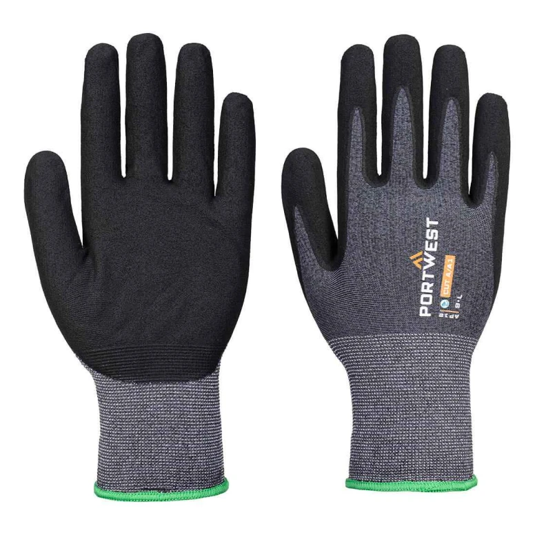 12 Piezas - Guantes de trabajo recubiertos de nitrilo anticorte antiabrasión antihumedad y elásticos Portwest AP12