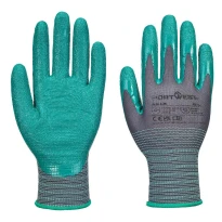 12 Piezas - Guantes de Trabajo Recubiertos de Nitrilo Anticorte Antidesgaste Anticalor Elásticos Portwest A313