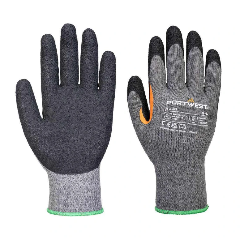 12 Piezas - Guantes de Trabajo Recubiertos de Nitrilo Anticorte Antidesgaste Anticalor Elásticos Portwest A312