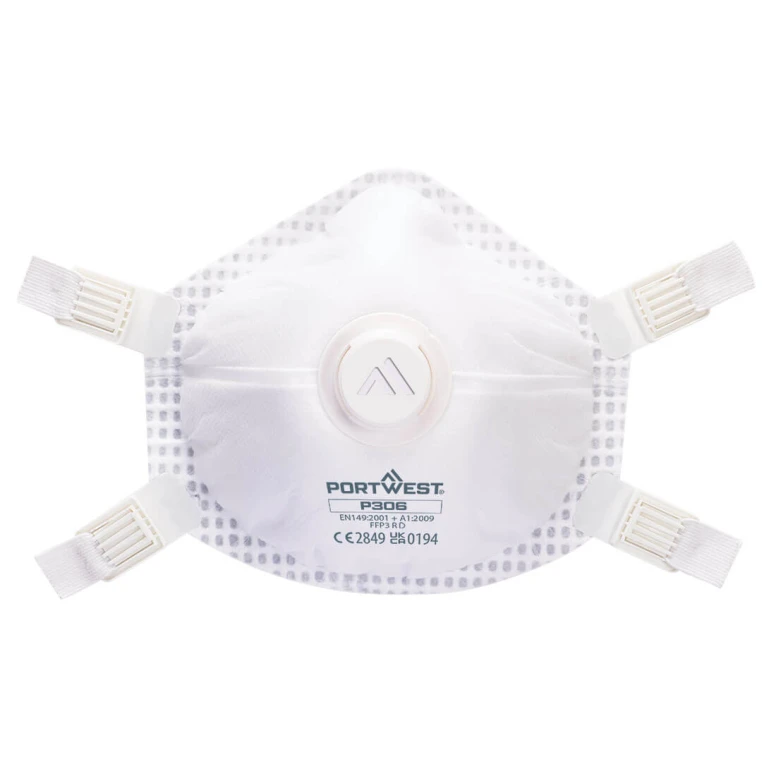 5 Piezas - Mascarilla de Trabajo FFP3 Reutilizable con Válvula Portwest Ultimate P306