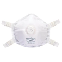 5 Piezas - Mascarilla de Trabajo FFP3 Reutilizable con Válvula Portwest Ultimate P306