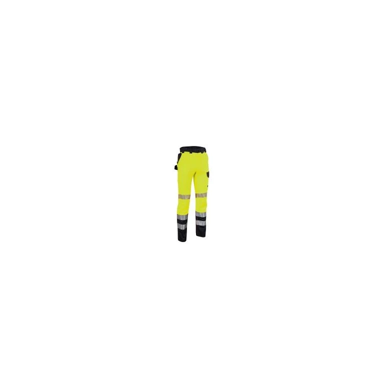 Liquidación total-Pantalon de trabajo Alta Visibilidad Elástico Multibolsillos Cofra Guaitire V601-0-02 Talla 58 Amarillo marino