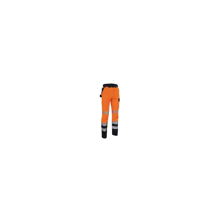 Liquidación total-Pantalon de trabajo Alta Visibilidad Elástico Multibolsillos Cofra Guaitire V601-0-02 Talla 58 Amarillo marino