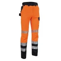 Liquidación total-Pantalon de trabajo Alta Visibilidad Elástico Multibolsillos Cofra Guaitire V601-0-02 Talla 58 Amarillo marino