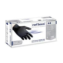 Guantes de látex negro sin polvo - Reflexx 44