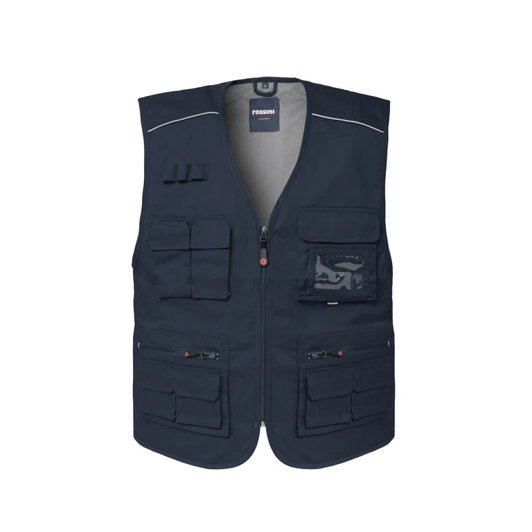 Liquidación total - Chaleco de trabajo Multibolsillos Rossini Florida HH298 talla L Negro