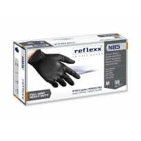 Guantes de nitrilo Reflexx N85 color negro para mecánicos