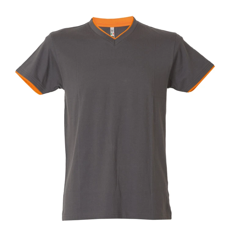 5 Piezas - Camiseta de trabajo de cuello en V 100% algodón bicolor JRC Serbia 992034