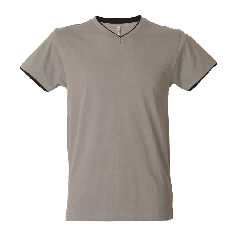 5 Piezas - Camiseta de trabajo de cuello en V 100% algodón bicolor JRC Serbia 992034