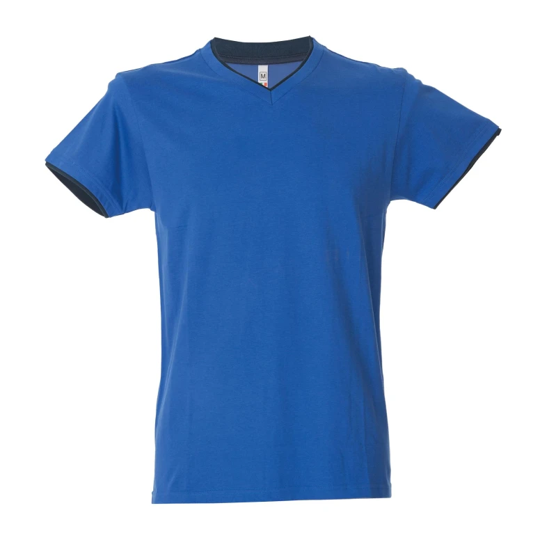 5 Piezas - Camiseta de trabajo de cuello en V 100% algodón bicolor JRC Serbia 992034