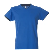 5 Piezas - Camiseta de trabajo de cuello en V 100% algodón bicolor JRC Serbia 992034