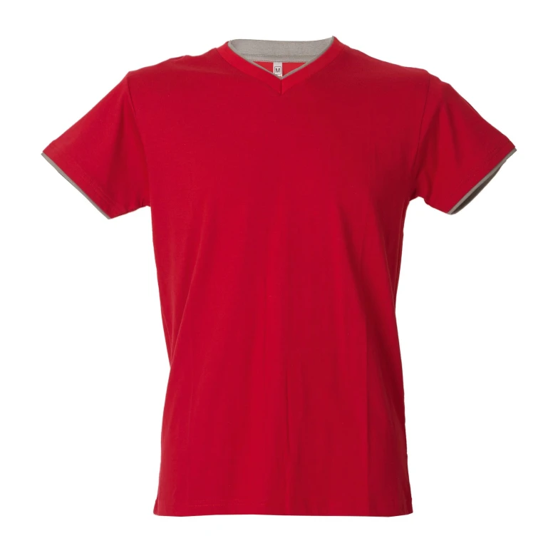 5 Piezas - Camiseta de trabajo de cuello en V 100% algodón bicolor JRC Serbia 992034